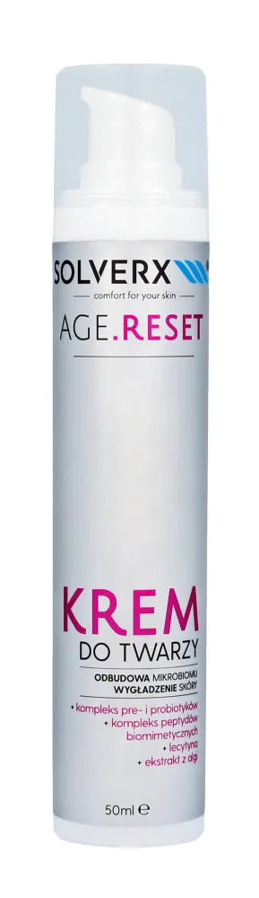 SOLVERX Age.Reset Face Cream - Mikrobiomo atkūrimas ir odos lyginimas 50ml - Kosmetika