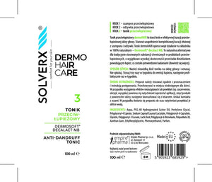 SOLVERX Dermo Hair anti-dandruff tonic 100ml - Kosmetika