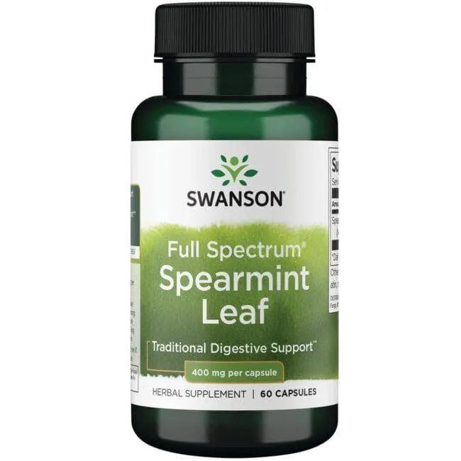 Spearmint Leaf - Garbiniuotosios mėtos lapai - 400 mg - N60 - Swanson - Papildai