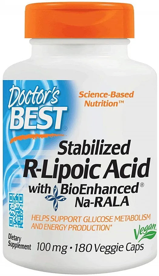 Stabilized R-Lipoic Acid with Na-RALA 100mg - 180 vcaps - Doctor’s Best - Papildai