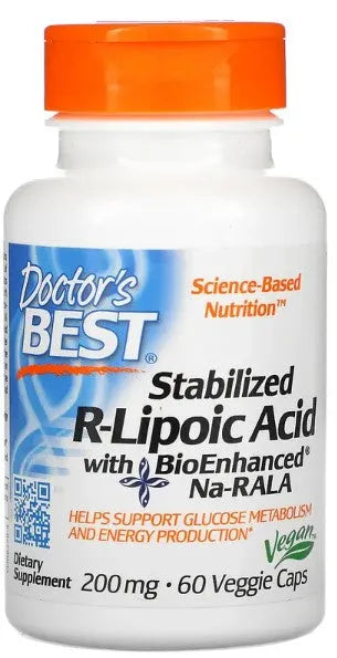 Stabilized R-Lipoic Acid with Na-RALA 200mg - 60 vcaps - Doctor’s Best - Papildai