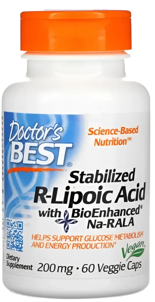 Stabilized R-Lipoic Acid with Na-RALA 200mg - 60 vcaps - Doctor’s Best - Papildai