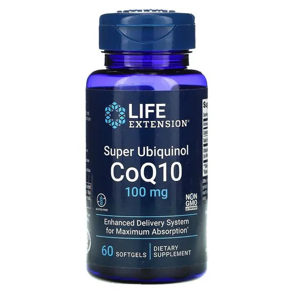 Super Ubiquinol CoQ10 100mg - 60 softgels - Life Extension - Papildai