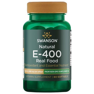 Natural E-400 Real Food - 400 IU - 268 mg - N60 - Swanson - Vaistine1.lt