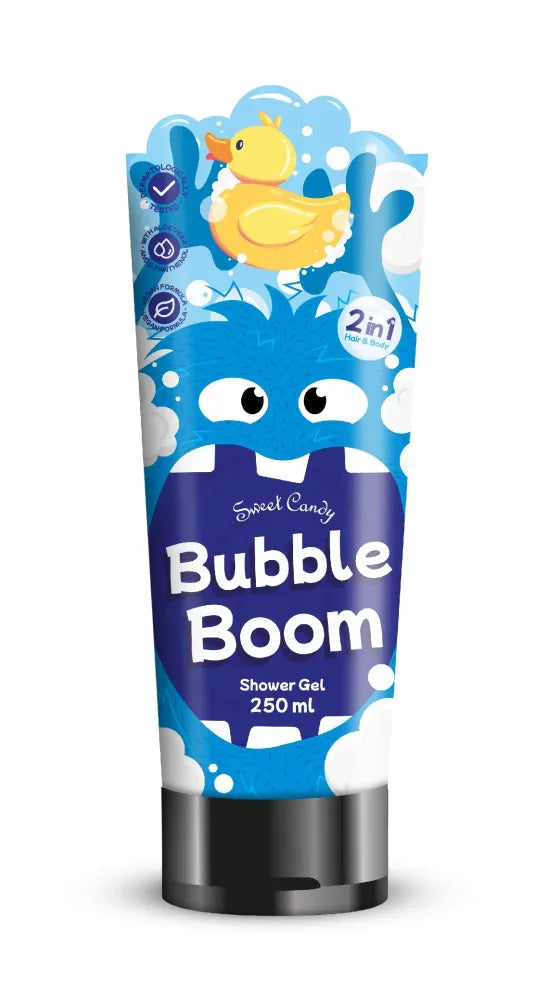 SWEET CANDY šampūnas ir dušo gelis 2in1 - Bubble Boom 250 ml - Kosmetika