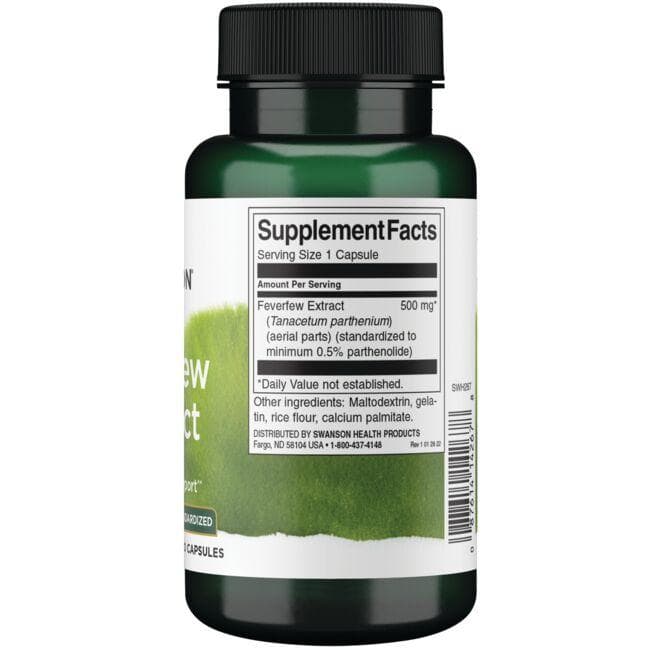 Feverfew Extract - Smegenų kraujotakai - 500 mg - N60 - Swanson - Vaistine1.lt