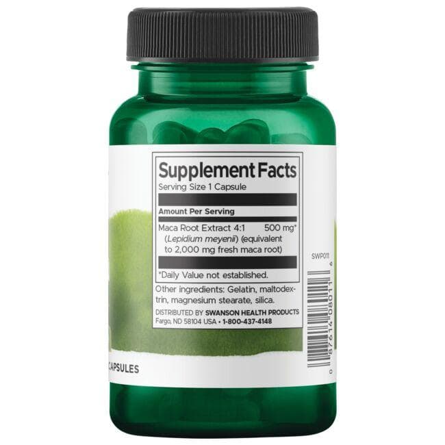 Maca - Peruvinė Pipirnė - 500 mg - N60 - Swanson - Vaistine1.lt