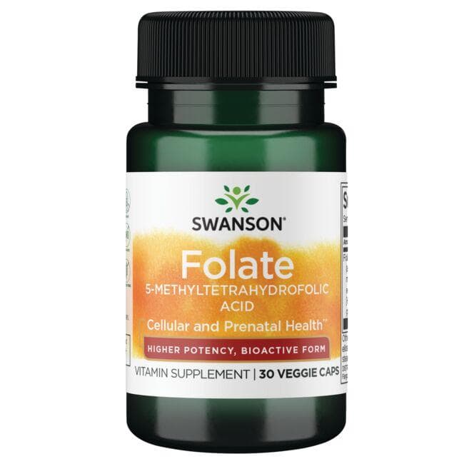 Folate 5 - Methyltetrahydrofolic Acid - 400 mcg - N30 - Folio rūgštis - Swanson - Vaistine1.lt