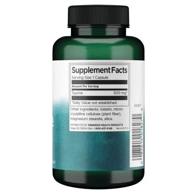 Taurine - Taurinas - 500 mg - N100 - Swanson - Papildai