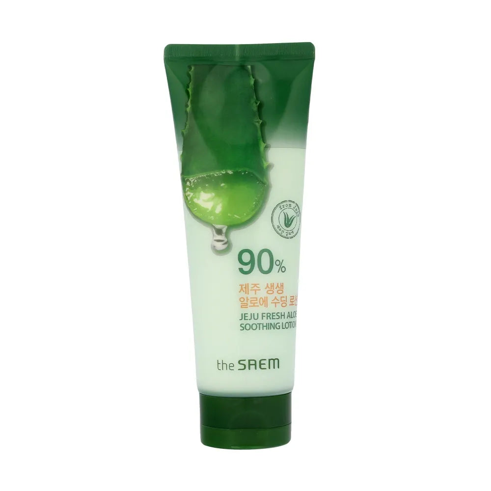 THE SAEM Jeju Fresh Aloe 90% Raminanti kūno losjonas 250 ml - Kosmetika