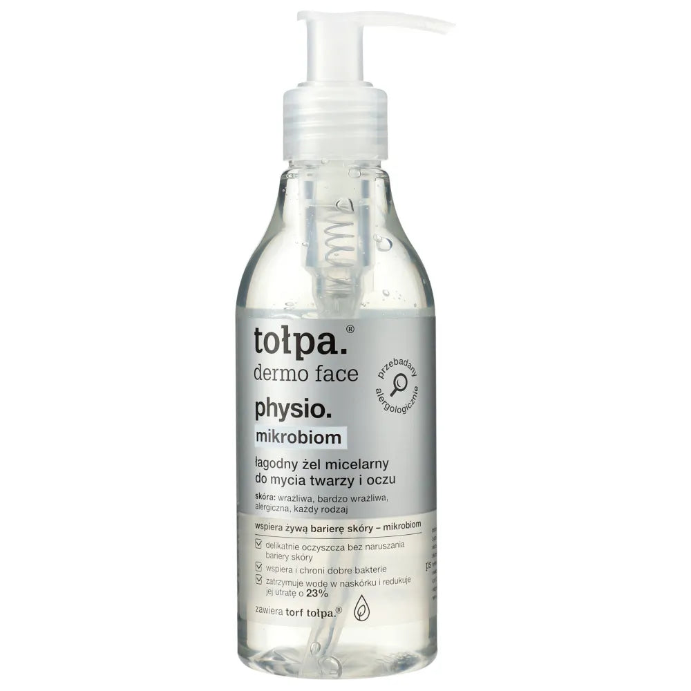 TOŁPA Dermo Face Physio Microbiome Švelnus micelinis gelis veidui ir akių valymui 195 ml - Kosmetika