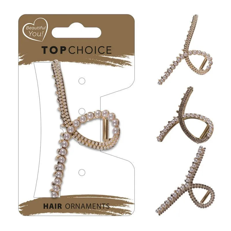 TOP CHOICE Hair buckle (26973) 1 pcs. - mix patterns - Kosmetika