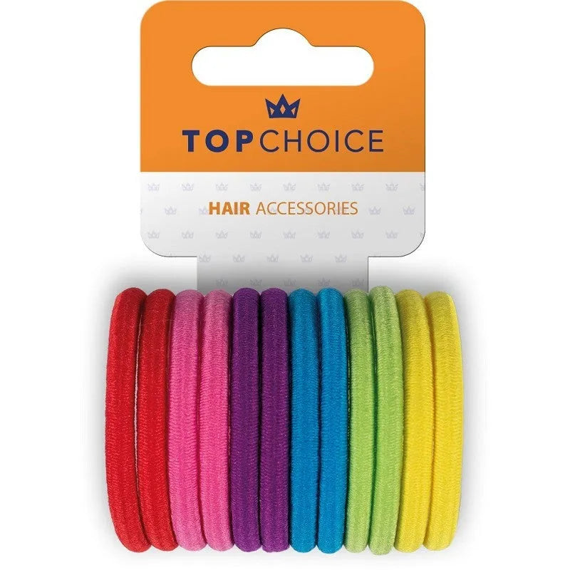 TOP CHOICE HAIR ELASTICS 12 PCS - Kosmetika