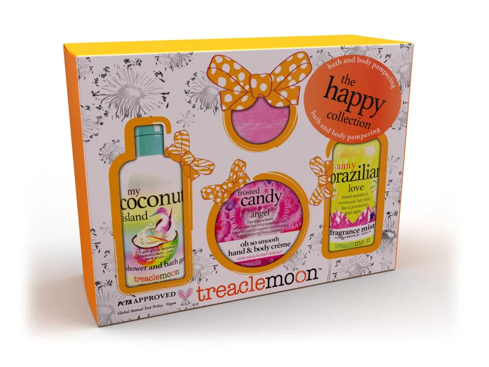TREACLEMOON The Happy Collection dovanų rinkinys (Dušo gelis + Kūno losjonas + purškiklis + Vonios burbulas) 1 pak. - 4