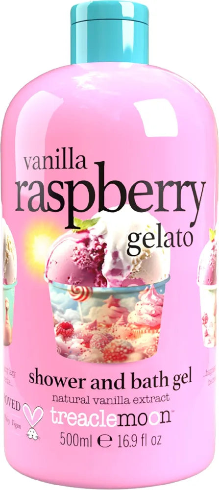 TREACLEMOON Vanilla Raspberry Gelato Shower and Bath Gel 500ml - Kosmetika
