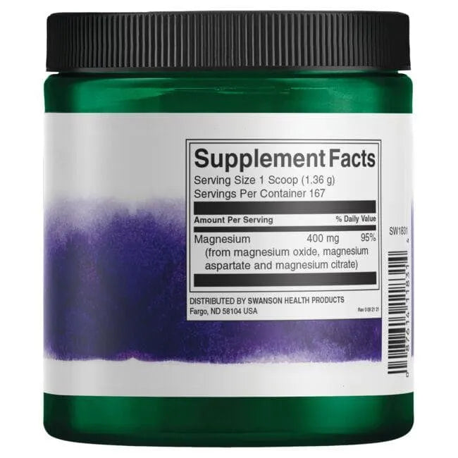 Triple Magnesium Complex Powder - 400 mg - 227 gr. - Swanson - Papildai