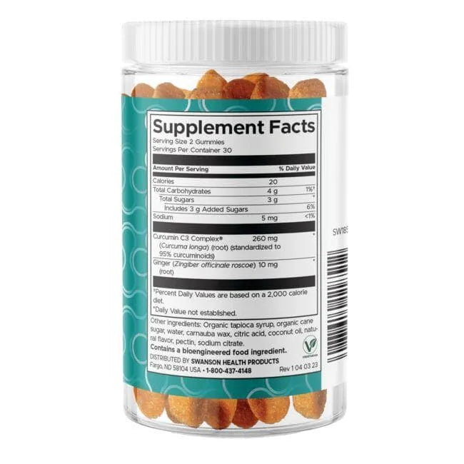 Turmeric with Ginger Gummies - Mango - Guminukai - N60 - Swanson - Papildai