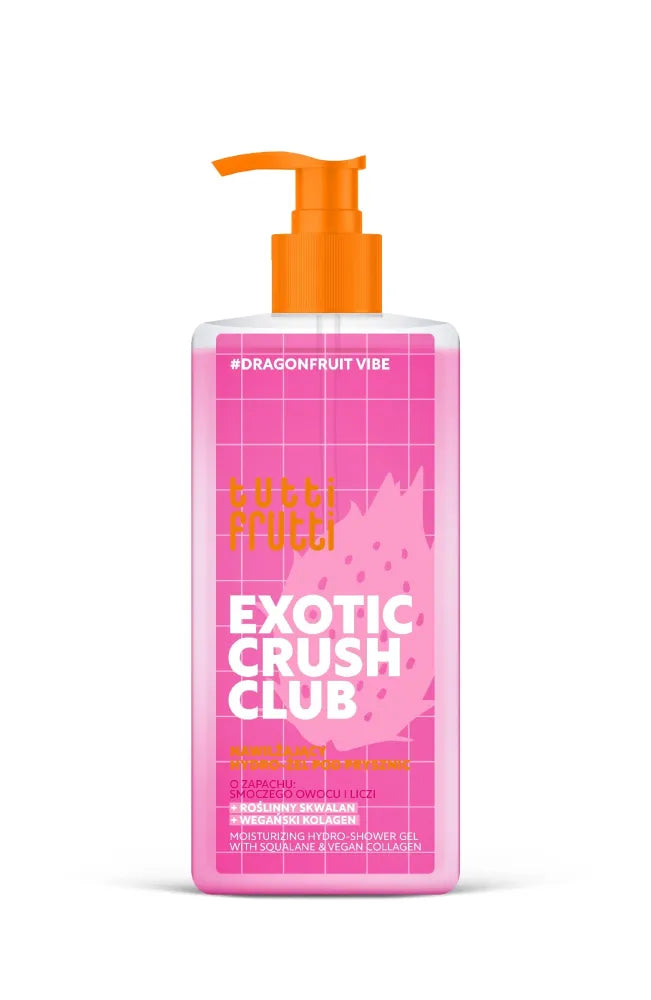 TUTTI FRUTTI #DragonfruitVibe Drėkinantis hidrogelinis dušo gelis Drakonvaisis + skvalanas + kolagenas 400 ml