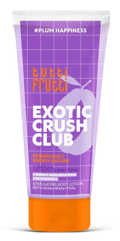 Tutti Frutti PlumHappiness Stimulating energy body balm black plum + AHA + BHA + PHA acids 200ml - Kosmetika