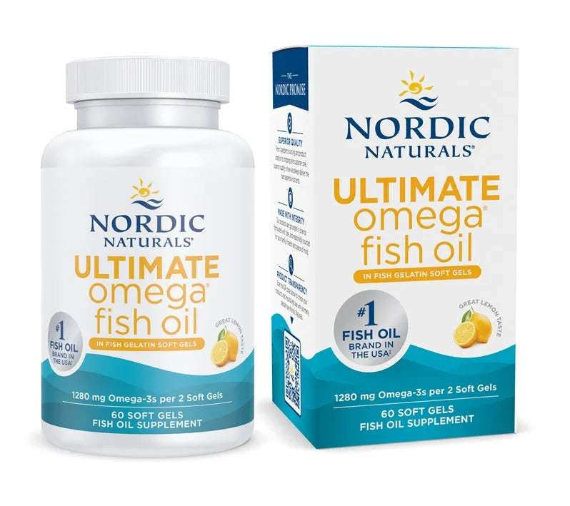 Ultimate Omega in Fish Gelatin 1280mg Lemon - 60 softgels - Nordic Naturals - Papildai