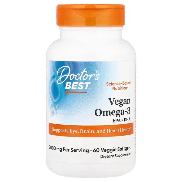 Vegan Omega-3 EPA + DHA - 60 veggie softgels - Doctor’s Best - Papildai