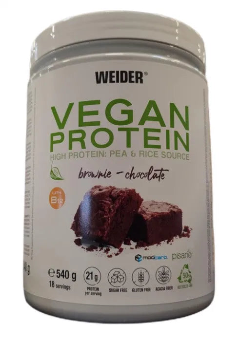 Vegan Protein Brownie Chocolate - 540g - Weider - Sporto papildai