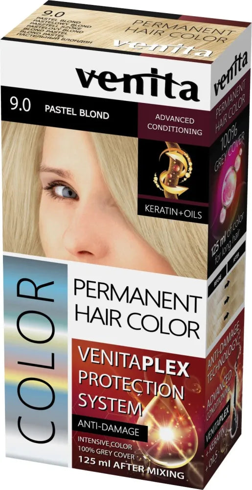 VENITA Color Hair Dye Plex Nr. 9.0 Pastelinė blondinė 1 vnt. - Kosmetika