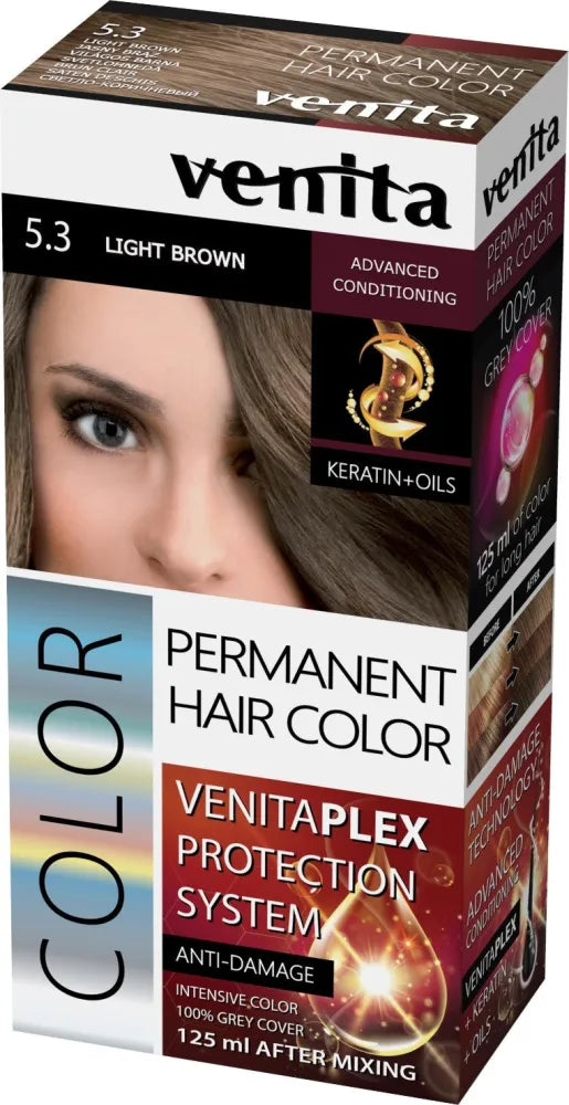 VENITA Color plaukų dažai Plex Nr. 5.3 šviesiai rudas 1op. - Kosmetika