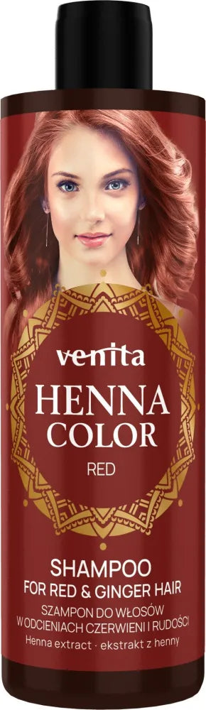 VENITA Henna Color Plaukų šampūnas raudonais ir kaštoniniais atspalviais – Raudona 300 ml - Kosmetika