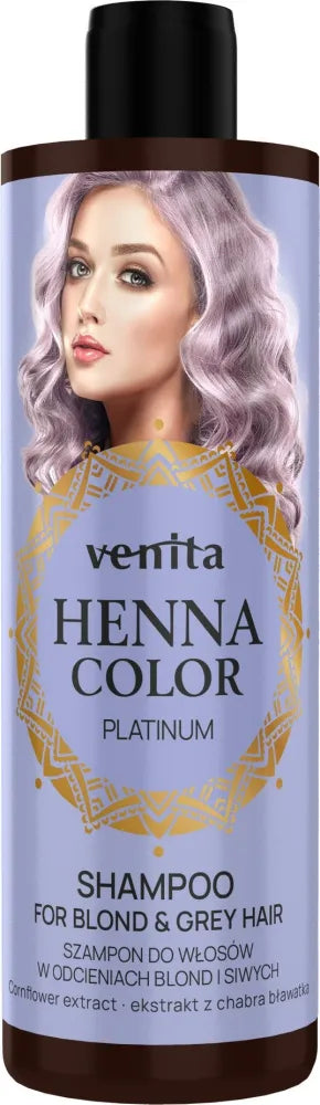 VENITA Henna Color plaukų šampūnas šviesių ir pilkų atspalvių – Platinum 300 ml - Kosmetika
