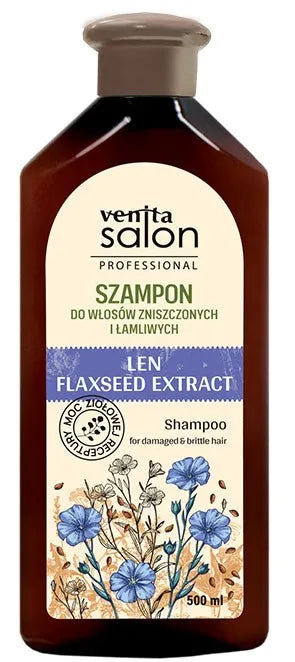 VENITA Salon Professional Flax šampūnas pažeistiems ir trapiems plaukams 500 ml - Kosmetika