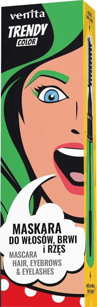 VENITA Trendy Mascara 3in1 eyebrows eyelashes hair no.37 Emerald Green 13 g - Kosmetika