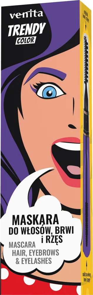 VENITA Trendy Mascara 3in1 hair eyebrows eyelashes no.40 Violet Fantasy 13 g - Kosmetika