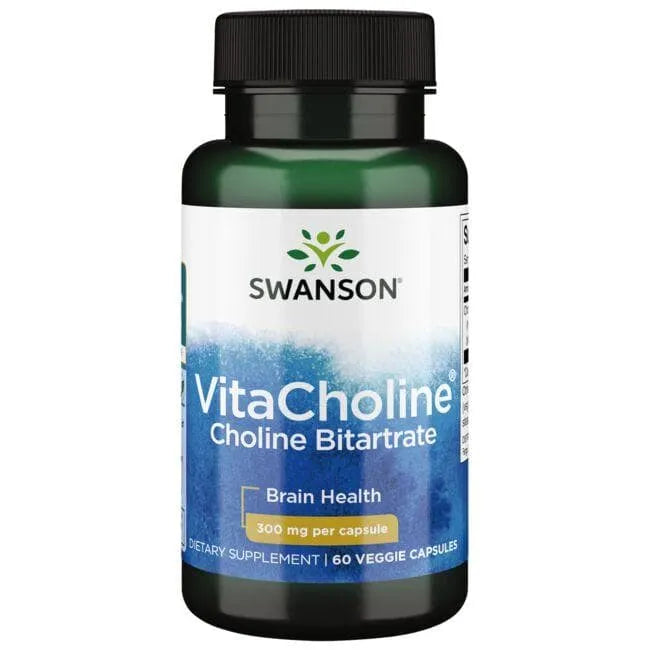 VitaCholine Choline Bitartrate - 300 mg - N60 - Swanson - Papildai