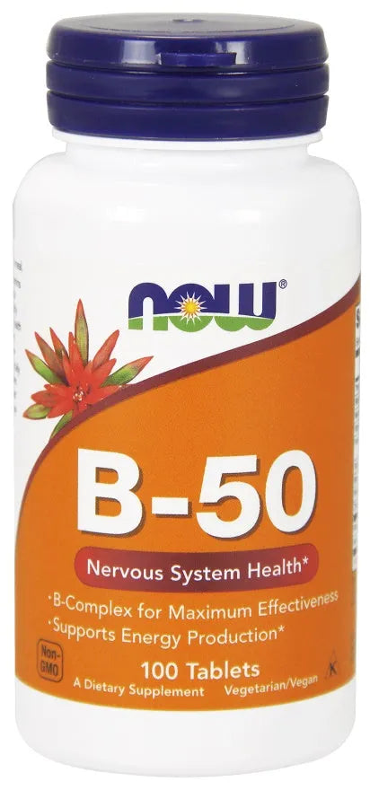 Vitamin B-50 - 100 tablets - NOW Foods - Papildai