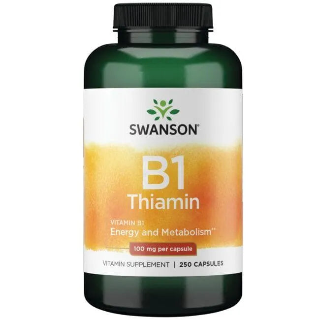 Vitamin B1 Thiamin - Energijai - 100 mg - N250 - Swanson - Papildai