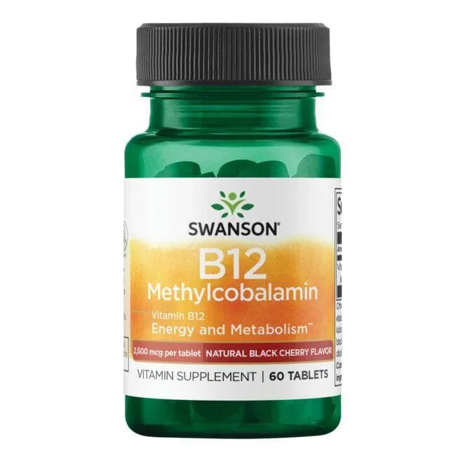 Vitamin B12 Methylcobalamin - Energijai - 2500 mcg - N60 - Metilkobalaminas - Swanson - Papildai