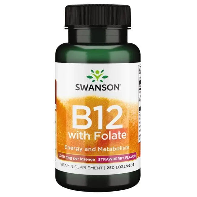 Vitamin B12 with Folate - Vitaminas su folio rūgštimi - N250 - Swanson - Papildai