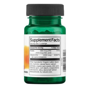 Vitamin B12 with Folate - Vitaminas su folio rūgštimi - N60 - Swanson - Papildai