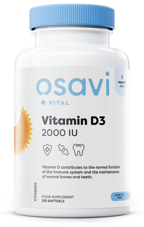 Vitamin D3 2000IU - 120 softgels - Osavi - Papildai