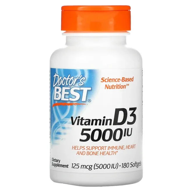 Vitamin D3 5000 IU - 180 softgels - Doctor’s Best - Papildai