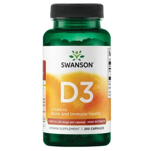 Vitamin D3 - Didelio stiprumo - 1000 IU - 25 mcg - N250 - Swanson - Papildai