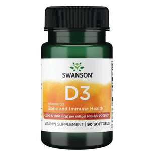Vitamin D3 - Didelio stiprumo - 4000 IU - 100 mcg - N90 - Swanson - Papildai