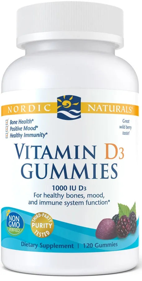 Vitamin D3 Gummies 1000 IU Wild Berry - 120 - Nordic Naturals - Papildai