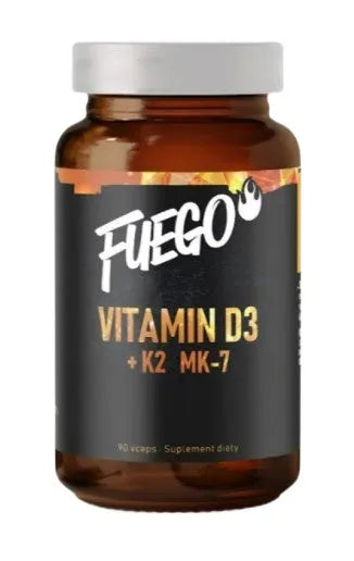 Vitamin D3 + K2 MK-7 - 90 vcaps - Fuego - Sporto papildai