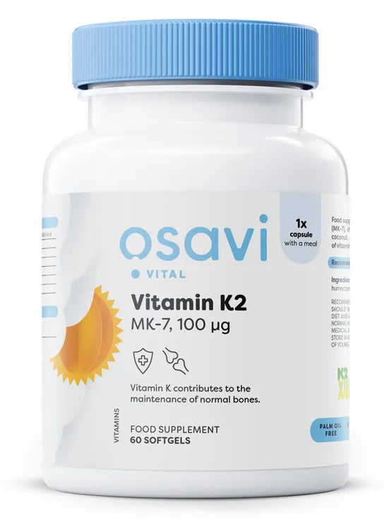 Vitamin K2 MK-7 100mcg - 60 softgels - Osavi - Papildai