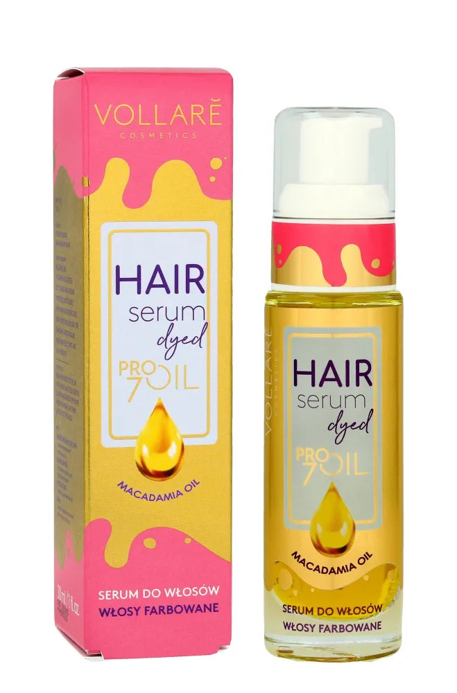 Vollare Pro Oils Color & Shine Serum dažytiems plaukams Makadamijų aliejus 30ml - Kosmetika