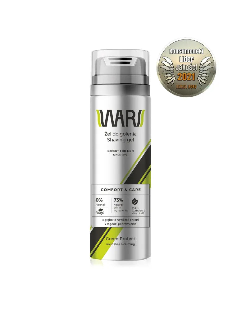 Wars Expert for Men Comfort & Care skutimosi gelis - augalų kompleksas ir vitaminas E 200ml - Kosmetika