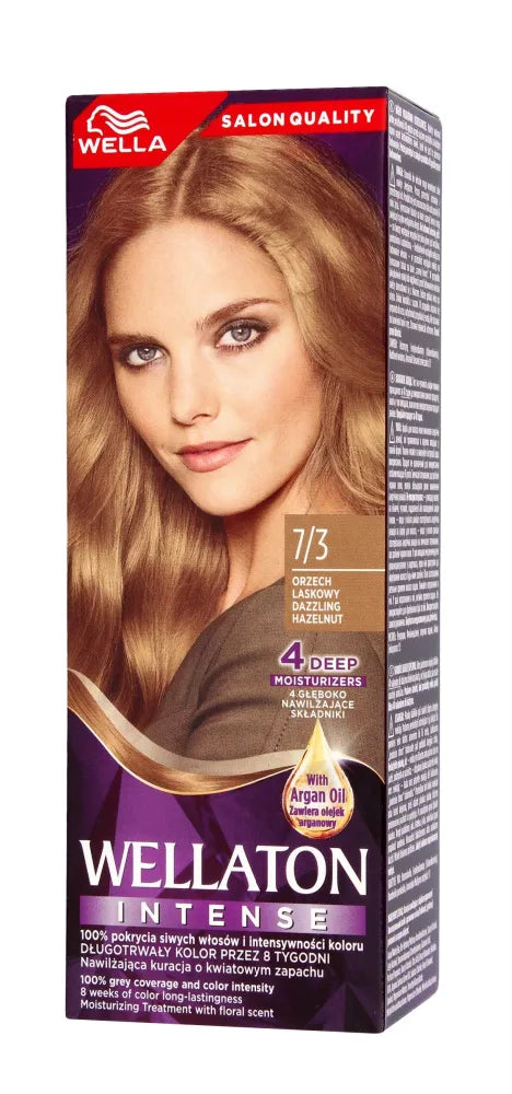 Wella Wellaton Intense Color Cream Nr. 7/3 Lašinių riešutų - 1 pakelis. - Kosmetika