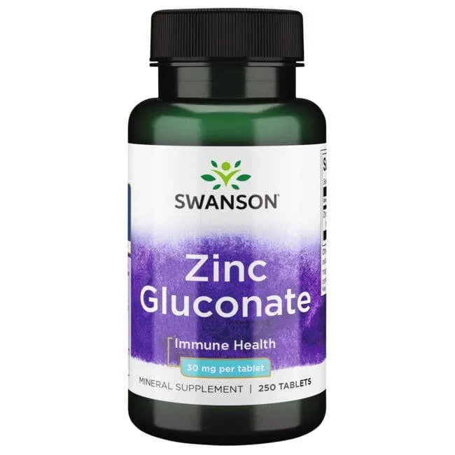 Zinc Gluconate - Cinkas - 30 mg - N250 - Cinko gliukonatas - Swanson - Papildai